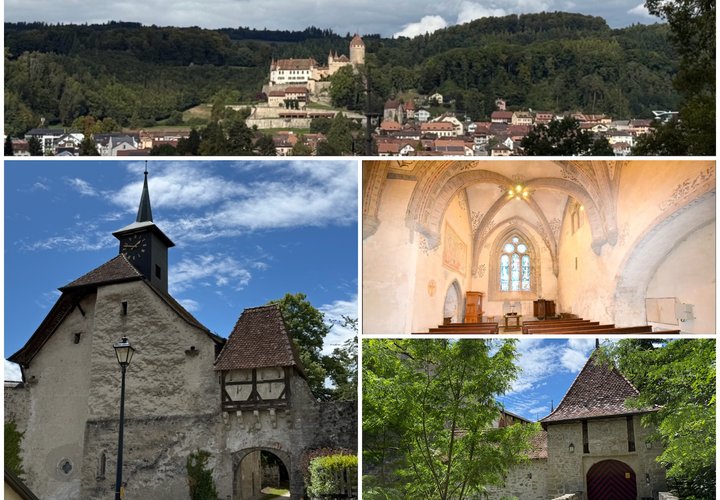 Lucens, la chapelle du château épiscopal, assise dans les murailles, et ses décors peints