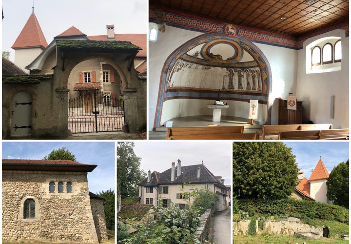 Montcherand, site clunisien avec son église du Xe siècle, ses fresques romanes et son château